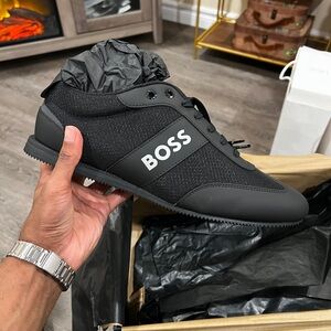 BOSS Men's Black and Gray Sneakers